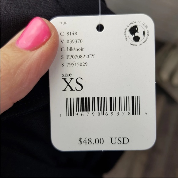 Free People Mesh Sleeves Top XS UK 4 6 Black V Neck Party Night Out BNWT - Picture 8 of 11